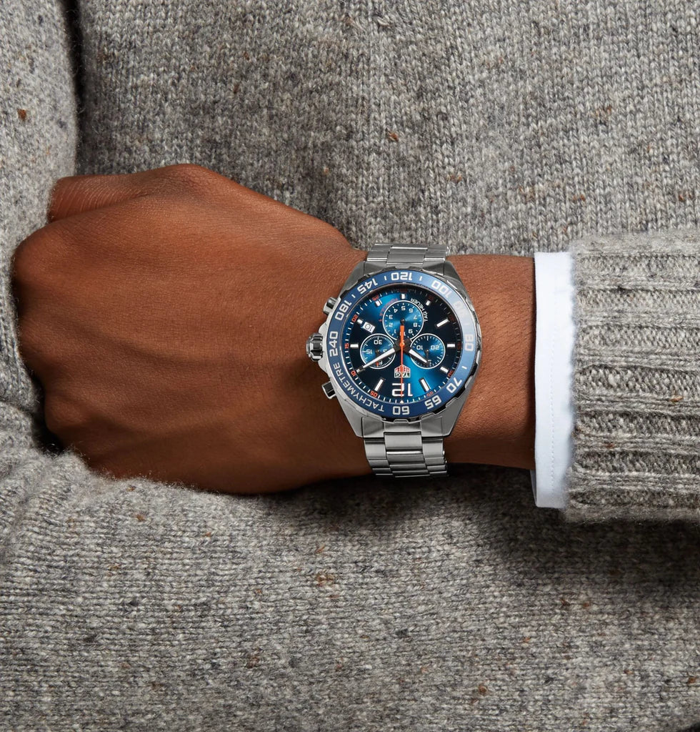 Tag Heuer Formula 1 Chronograph Blue Dial Silver Steel Strap Watch for Men - CAZ1014.BA0842