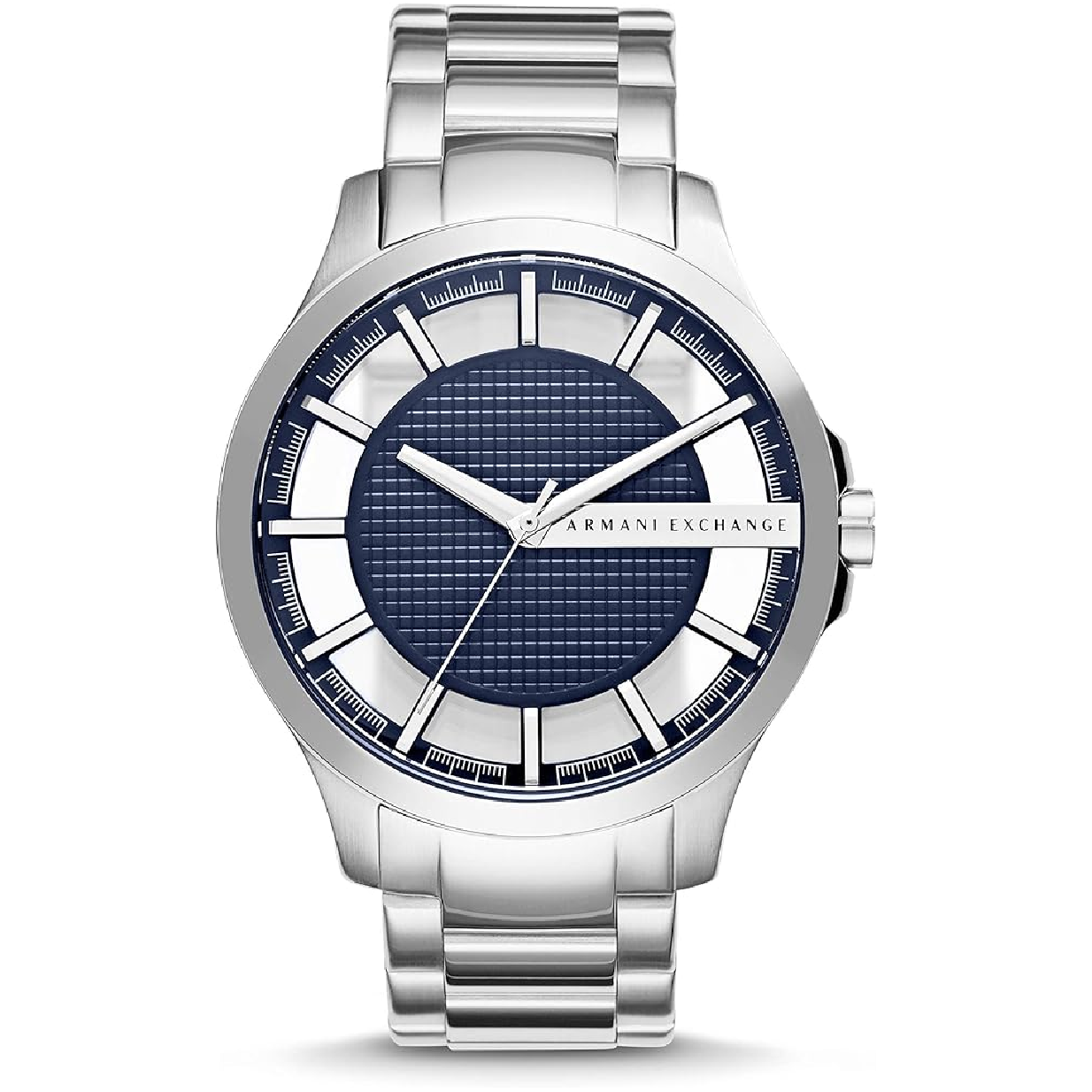 Armani Exchange Hampton Chronograph Blue Dial Silver Steel Strap Watch For Men - AX2178