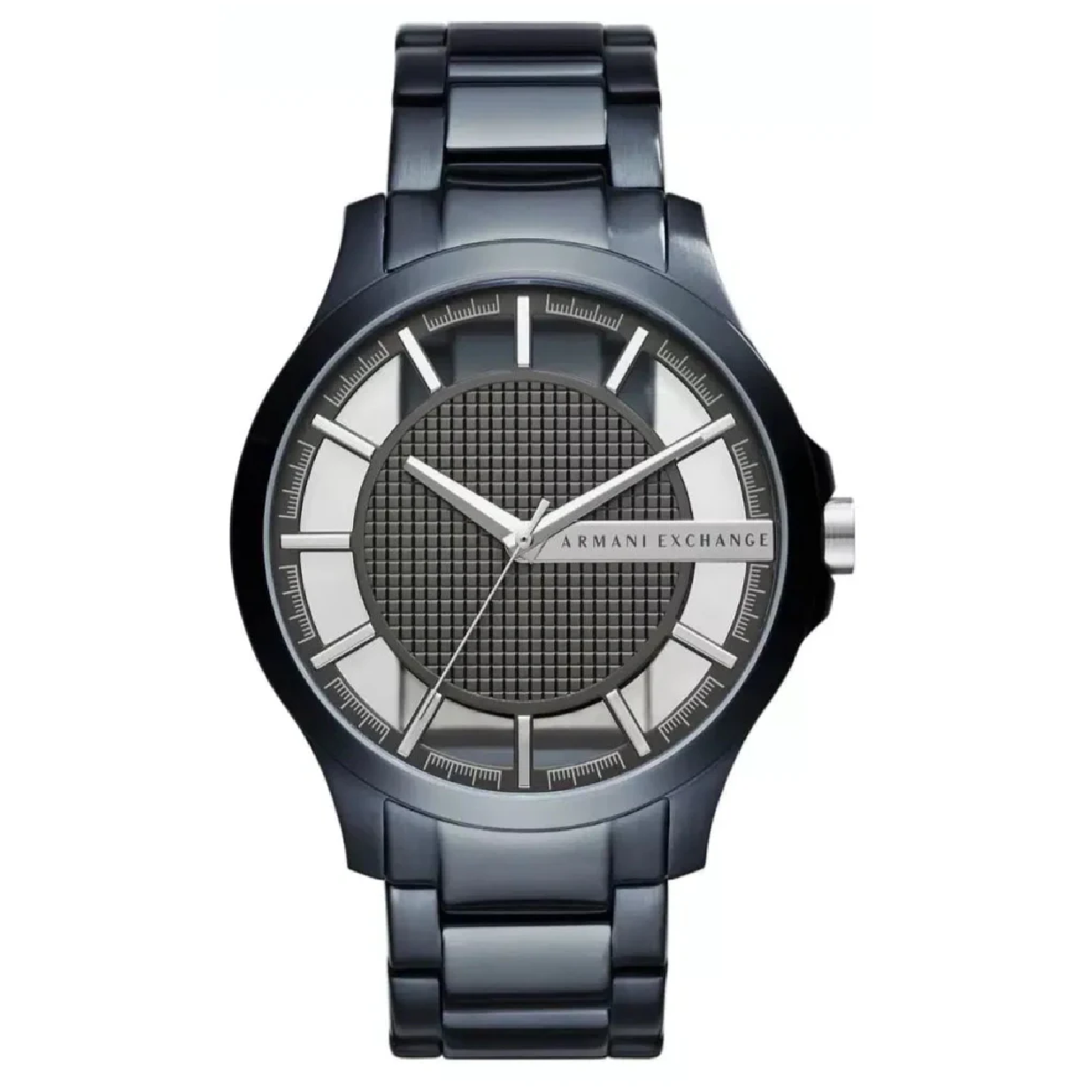 Armani Exchange Hampton Skeleton Grey Dial Blue Steel Strap Watch For Men - AX2401