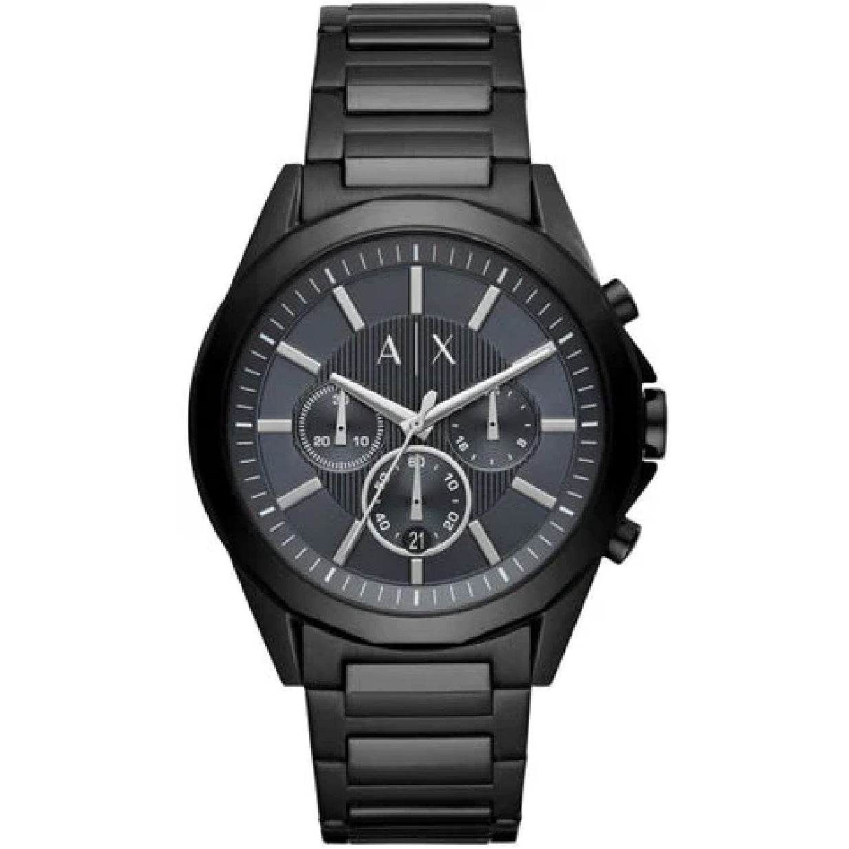 Armani Exchange Drexler Chronograph Black Dial Black Steel Strap Watch For Men - AX2639