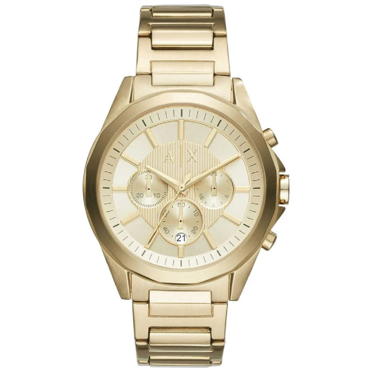 Armani Exchange Drexler Chronograph Gold Dial Gold Steel Strap Watch For Men - AX2602