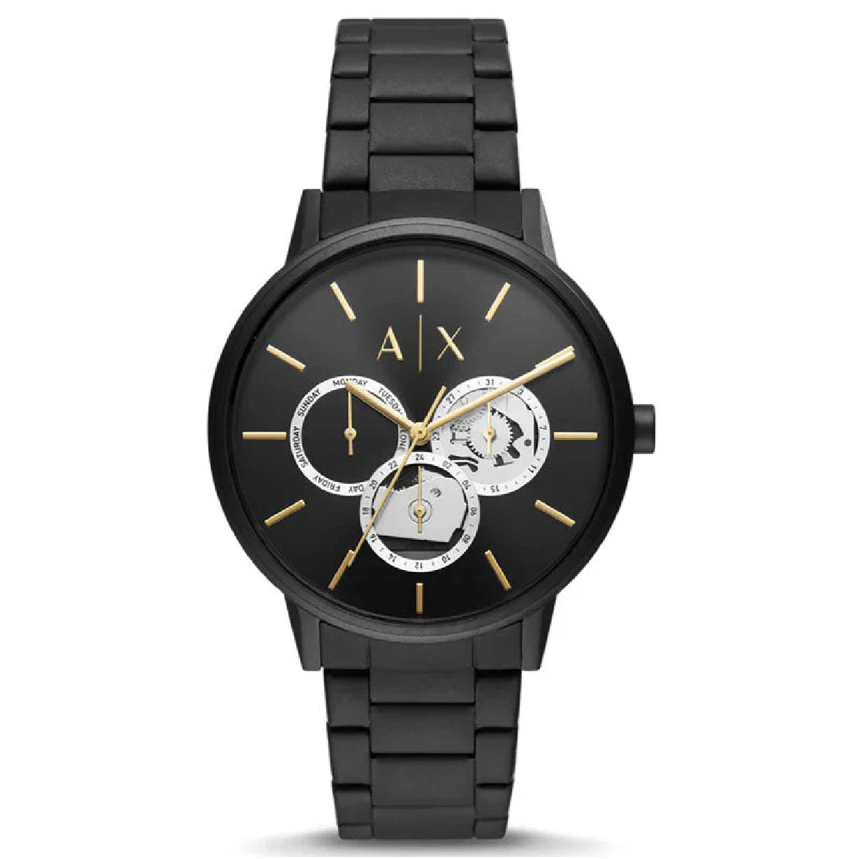 Armani Exchange Cayde Chronograph Black Dial Black Steel Strap Watch for Men - AX2748