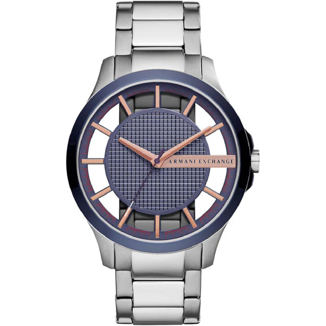 Armani Exchange Hampton Chronograph Grey Dial Silver Steel Strap Watch For Men - AX2405
