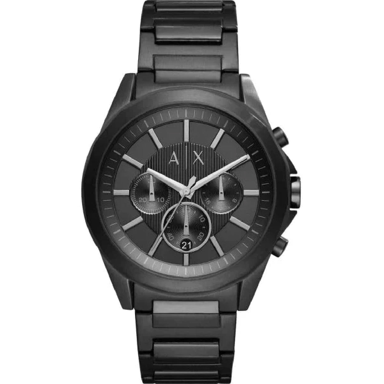 Armani Exchange Drexler Chronograph Black Dial Black Steel Strap Watch For Men - AX2601