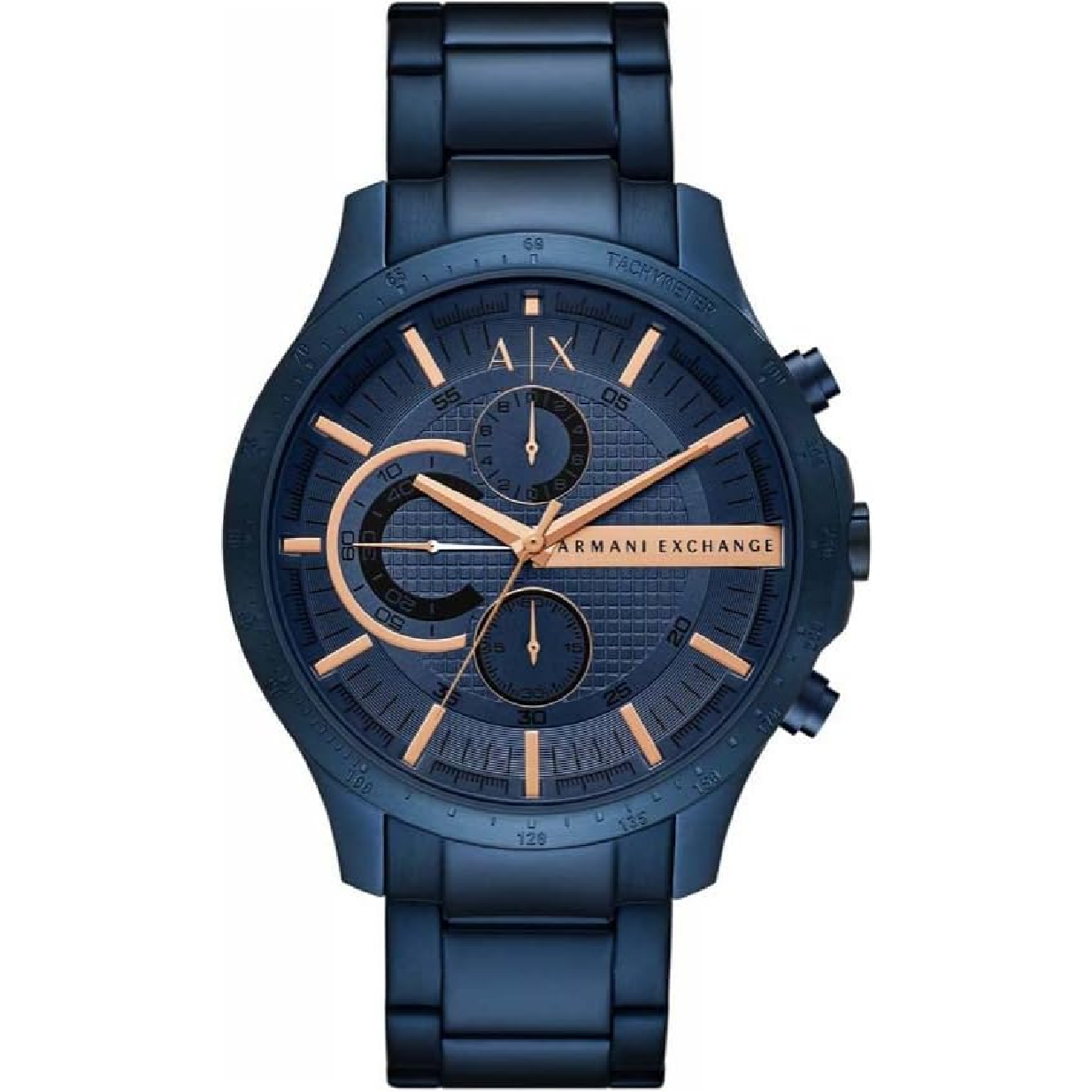 Armani Exchange Hampton Chronograph Blue Dial Blue Steel Strap Watch For Men - AX2430