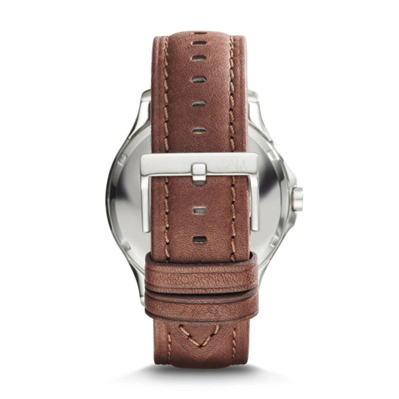 Armani Exchange Hampton Chronograph Blue Dial Brown Leather Strap Watch For Men - AX2133