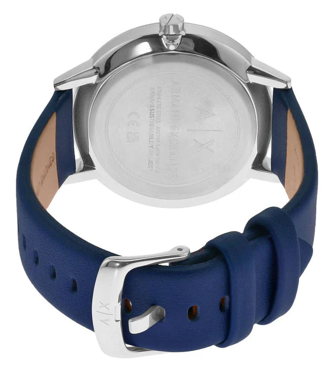 Armani Exchange Cayde Chronograph Blue Dial Blue Leather Strap Watch for Men - AX2746  2 sold in last 8 hours