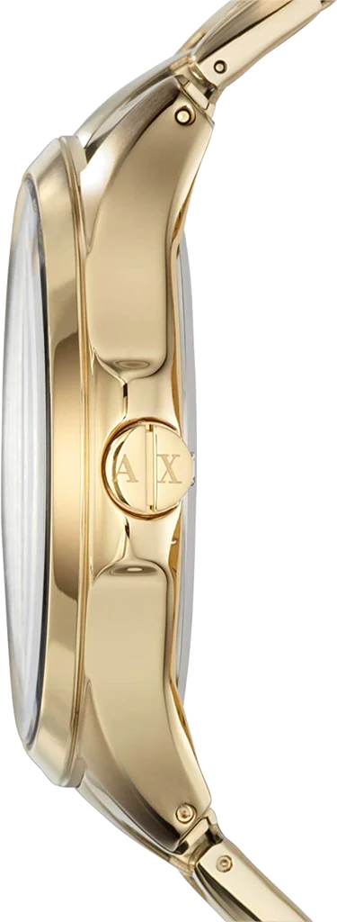Armani Exchange Hampton Chronograph Black Dial Gold Steel Strap Watch For Men - AX2122