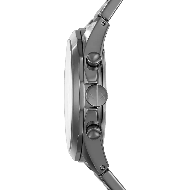 Armani Exchange Drexler Chronograph Grey Dial Grey Steel Strap Watch For Men - AX2603