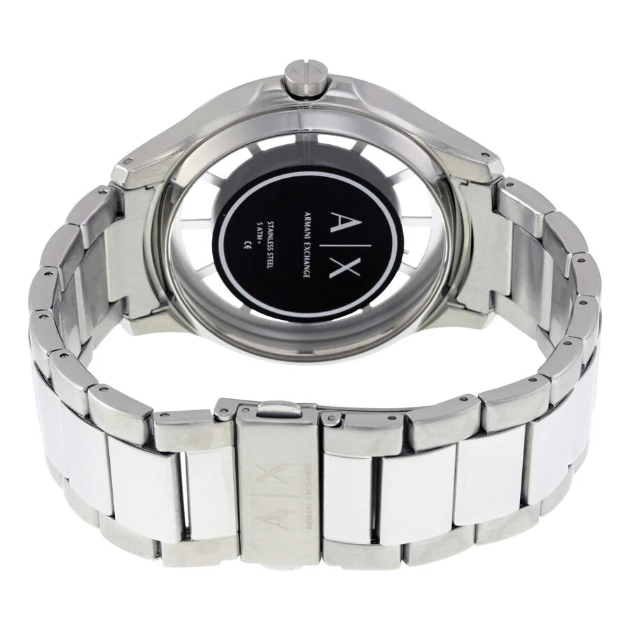 Armani Exchange Hampton Chronograph Blue Dial Silver Steel Strap Watch For Men - AX2178