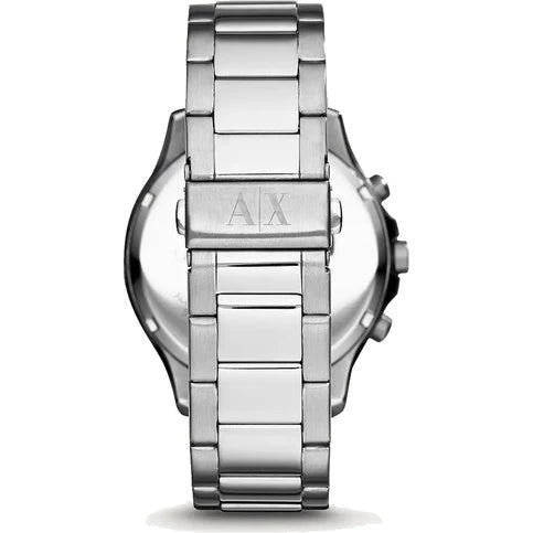 Armani Exchange Hampton Chronograph Black Dial Silver Steel Strap Watch For Men - AX2163