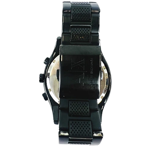 Armani Exchange Chronograph Black Dial Black Steel Strap Watch for Men - AX1058